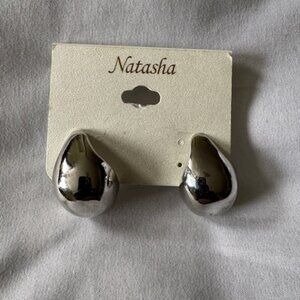 Natasha Silver Water Drop Earrings Women Lightweight Teardrop NWT